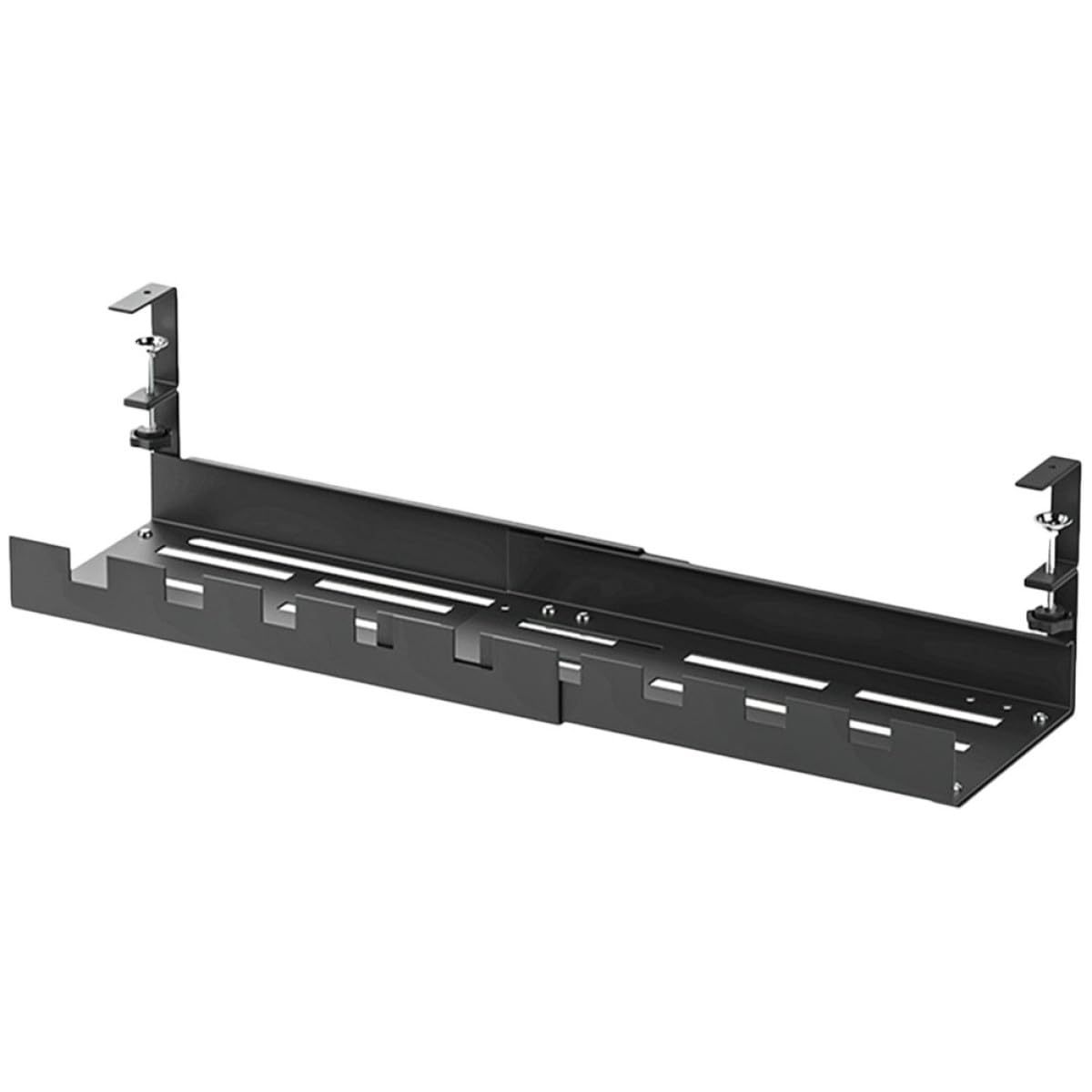 CLISPEED Organizador de Cables Negro Debajo del Escritorio de Acero al Carbono Función para Organizar y Recoger Cables de Forma para Oficina y Hogar