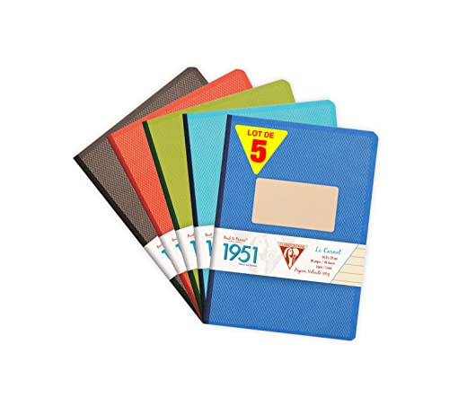 Carnets Clairefontaine 1951 A5 lignés avec dos toilé rétro pour l'écriture