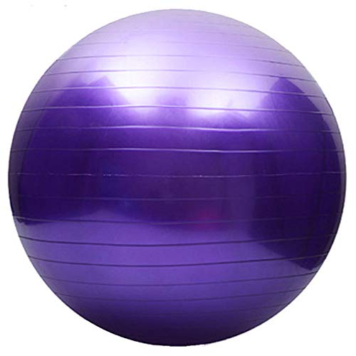 Fortitude Sports Exercise Ball With Pump | Yoga Swiss Ball For Fitness, Pilates, Home and Gym | Anti Burst, Anti Slip Balance Ball in 55, 65, 75cm Sizes (75cm, Purple)