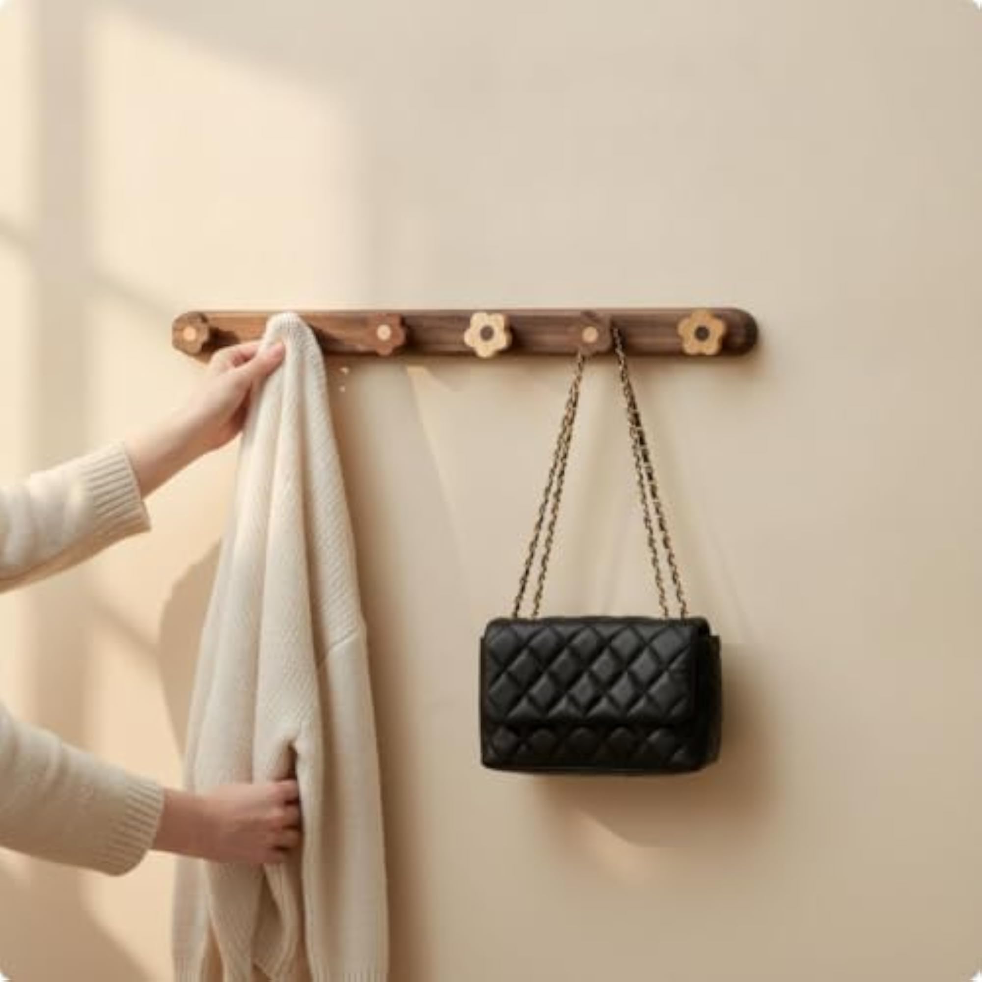 Decorative Flower Coat Rack with Hooks