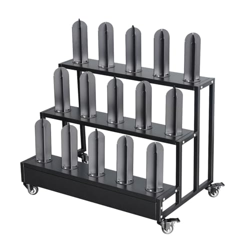 Support de rangement pour rouleaux de tissu en métal à roulettes