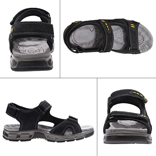 Camel Crown Men's Leather Sandals Outdoor Sports Hiking Sandals Summer Open Toe Adjustable Straps Sandals For Water Beach #TOP1
