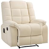 HOMCOM Sillón de Masaje, Sillón Relax Reclinable, 8 Puntos de Masaje Crema