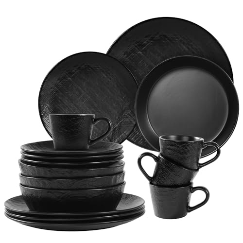 Navaris Steingut Geschirr Set 4 Personen (16 Teile) - Teller Set...