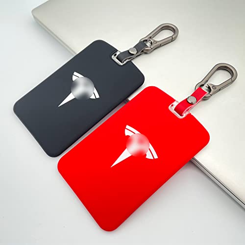 TANDRIVE 2PCS Silicone Key Card Holder Case Compatible with Tesla Model 3 and Model Yï¼Key Protector Cover Accessories Including Key Chain, Black and Red