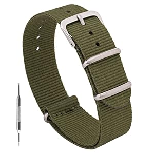 Benchmark Nylon Watch Band – Waterproof Ballistic Nylon One-Piece Military Watch Straps for Men & Women – Choice of Color & Width – 18mm, 20mm, 22mm or 24mm