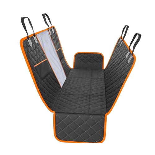 Smouatou Dog Car Seat Cover for Back Seat,Pet Backseat Protector with Mesh Window,New Scratch Resistant, Anti Slip Portable Dog Hammock,Suitable for Cars and SUVs,Car Travel Pet Bed(Hard Bottom)