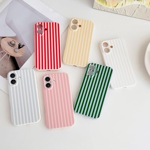 Skyseaco for iPhone 17 Case Cute Aesthetic Striped Phone Case for Women Girl Trendy Soft TPU Slim Shockproof Full Camera Protection Cover, Green by Skyseaco - Used condition - Image 7