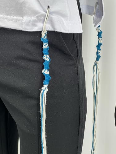 Adult Tzitzit T Shirt with Kosher Blue Tekhelet Tzitzis Tassels by MMJ, Ptil Techelet Radzin, Hand Spun Sephardiс Tzitzis4