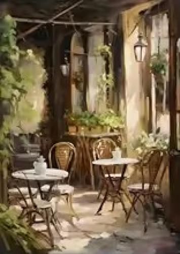 Peinture canvas coffee shop vintage art mural salon chic 60x90 - 2