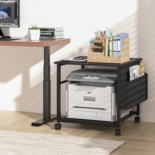 Image of Lerliuo Black Large Printer Stand with Storage