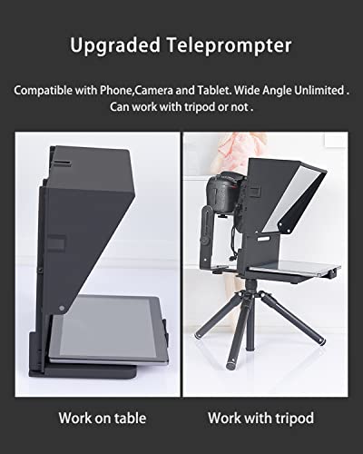 Teleprompter de 16 pulgadas con vidrio divisor 70/30 y control remoto para tabletas 6