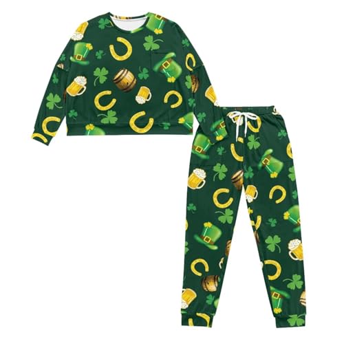 Image of Women's Pajamas Set Soft 2 Piece Loungewear Long Sleeve Pj Set Matching Sleepwear with Pockets for Women Plus Size