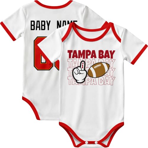 Image of KREDE Baby Clothes Custom Name Bodysuit for Baby Boy Gifts | Short Sleeves Bodysuit with Custom Number Name