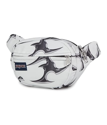 Image of JanSport Fifth Avenue Fanny Pack Crossbody Bags for Women, Men - Stylish, Durable Waist Bag with Adjustable Belt, Main Zippered Pocket, Quick Stash Pocket - Travel Essentials - Black