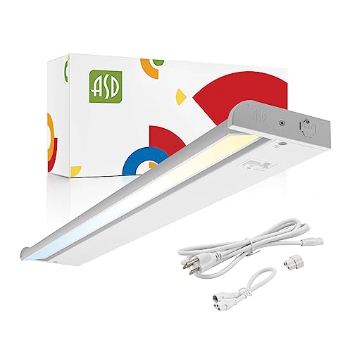 ASD Swivel LED Under Cabinet Lighting Plug in or Hardwired 24 Inch, Dimmable Under Cabinet Lights...