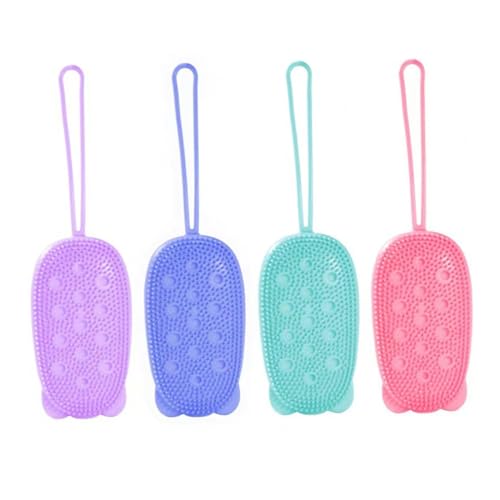 Cabilock Cepillo de Baño de Silicona Doble Cara 4 Piezas para Masaje y Exfoliación Corporal Flexible y Suave Adecuado para Ducha y Limpieza Profunda del Cuerpo