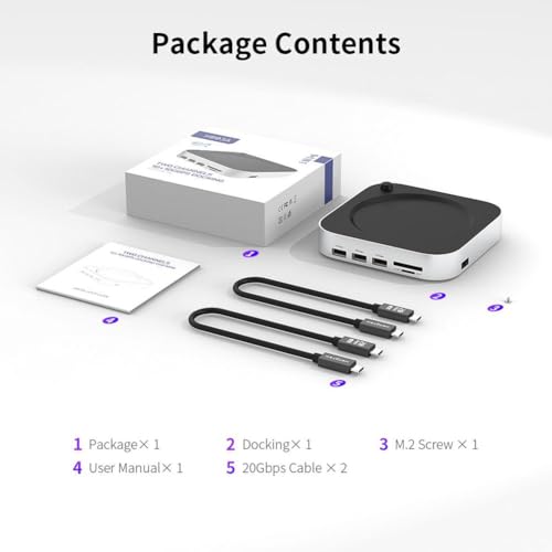 KASVIN For Mac Mini M4 ハブ & スタンド SSD+USBデュアルチャネル搭載 1000MB/s 6つのUSB 3.2 10Gbpsインターフェース搭載 SDTF3.0カードリーダー搭載 最大容量4TBの2280 NVMe SSDの取り付け for Mac Mini M4対応 の商品画像 3