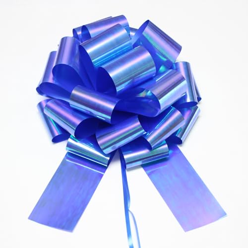 Image of 1Pcs 14 Inch Giant Large Pull Bow Big Bow,Great Gift Bows for appliances,Bikes,Table Decorations and Party Events (Rainbow-Blue)