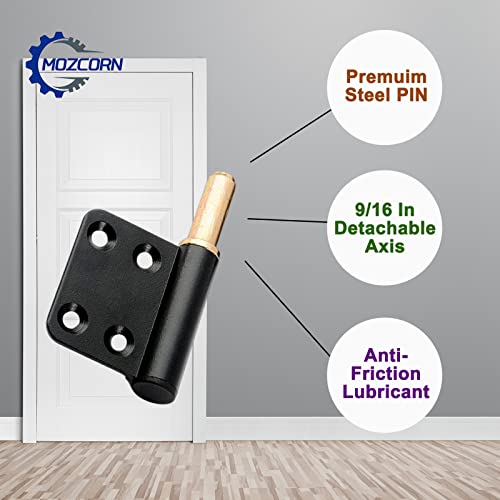 6 Pcs Matte Black Small Door Hinges 4 Inch, Lift Off Hinges Removable Flag Hinge, Right Handed #TOP5