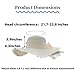 Women's Beach Sun Straw Hat Wide Brim UPF 50+ with Pearl Bow&Elastic Cord-Foldable Straw Hat for Beach,Pool,Travel (Cream)