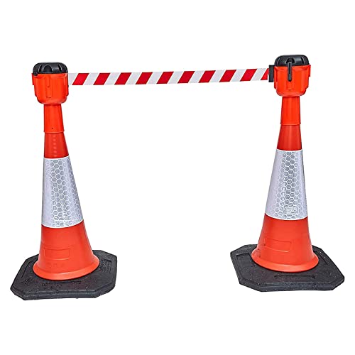 Bande de signalisation rétractable de 8,5 mètres avec marquage texte - 8