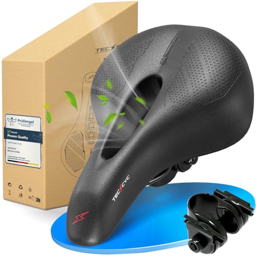 TECHCYC Fahrradsattel, Fahrradsitz Memory Schaum, Komfortabel Atmungsaktiv Stoßdämpfend, Ergonomischer Fahrrad Sattel für Herren & Damen mit Federung, in 3 Ausführungen wählbar (Trekking) TECHCYC Fahrradsattel, Fahrradsitz Memory Schaum, Komfortabel Atmungsaktiv Stoßdämpfend, Ergonomischer Fahrrad Sattel für Herren & Damen mit Federung, in 3 Ausführungen wählbar (Trekking)