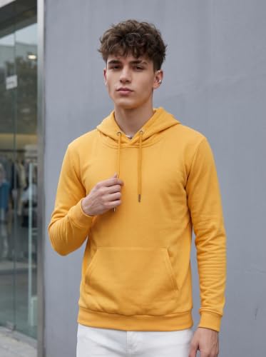 Image of HOODMASTER Unisex Fleece Hoodie Sweatshirt with Pockets Full Sleeves Regular Fit Solid Pattern Hooded Neck and Standard Length | Hoodies for Men & Women