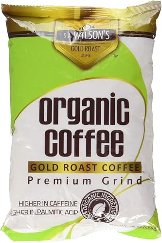 S.A. Wilson’s Organic Gold Roast Coffee – Premium Grind, 16 oz | Higher in Caffeine & Palmitic Acid | 100% Organic Coffee | Smooth, Balanced, Clean Energy | Product of Canada, USDA Certified Organic