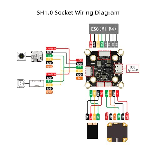 Contrôleur STM32H743 4-8S pour drone de course X8 avec double BEC 10V - 3