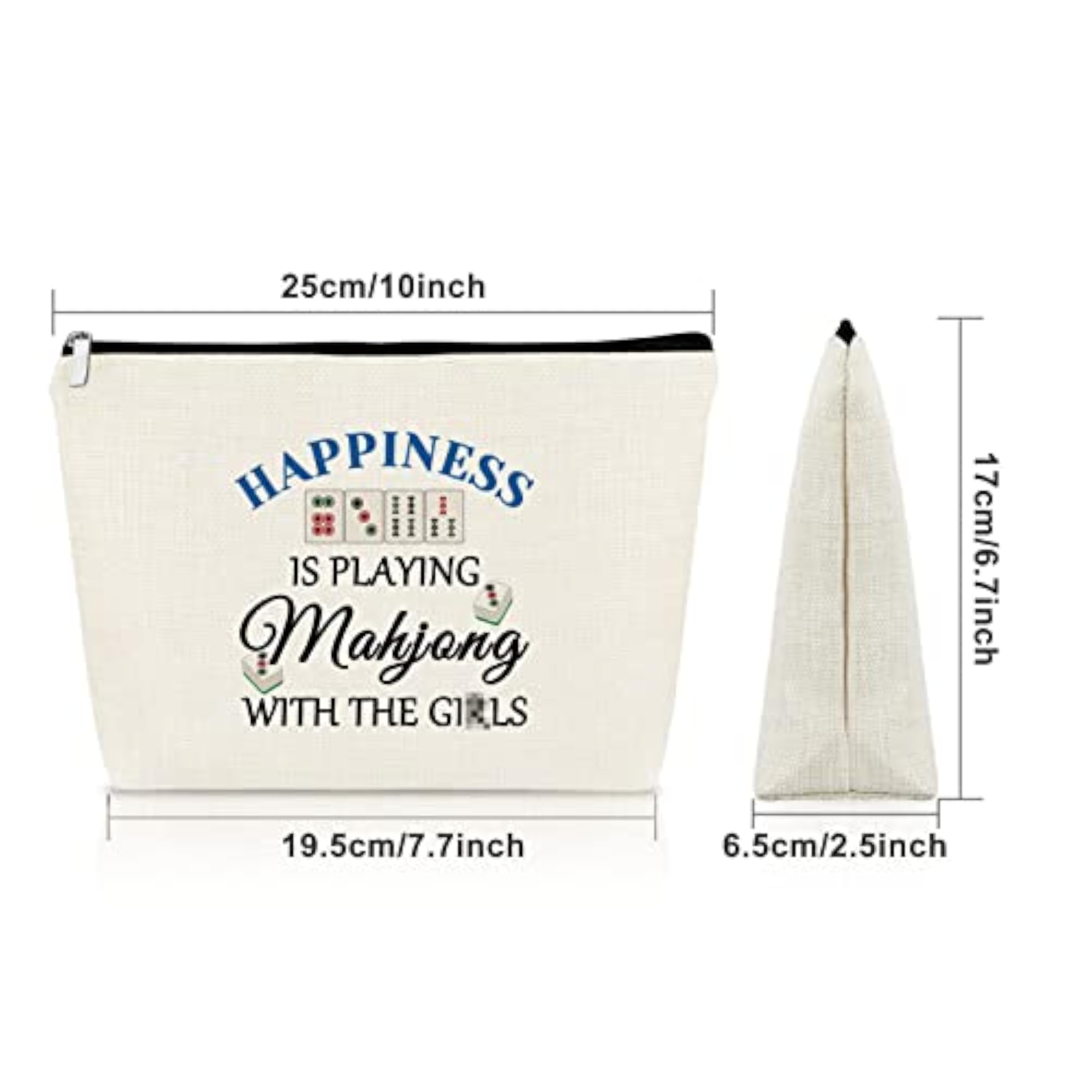Lucky Mahjong Cosmetic Bag, Gift for Mahjong Players