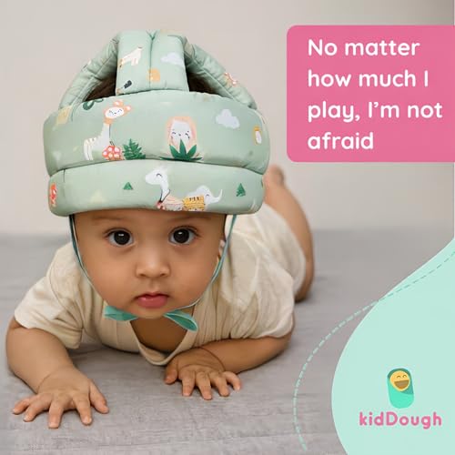 Image of Kiddough Head Protector for Baby Safety | 6 Months-3 Years | Proper Air Ventilation for Kids and Toddlers | Secure, Fit & Comfort Lightweighted Helmet (Animal Print)
