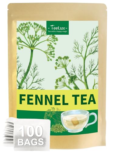 Image of TeeLux Fennel Tea Bags, Pure & Natural Fennel Seeds Herbal Tea, Smooth & Light Spicy Flavor, Caffeine Free, 100 Count