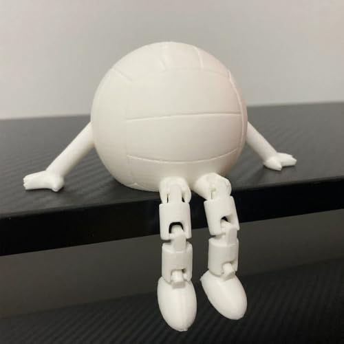 LIZEALUCKY - Collection de figurines de ballon de volley-ball, ornements de sport miniatures, basket-ball, football, baseball, volley-ball, avec pieds articulés, mini décoration de bureau pour la maison, le bureau