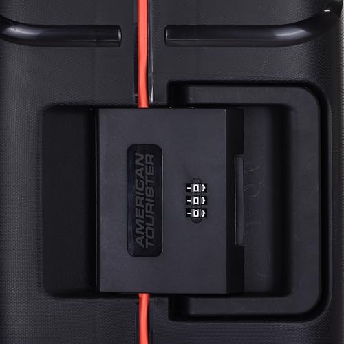 Image of American Tourister Polycarbonate Material Circurity Max 55 cm Small Hardside Cabin Suitcase with Xtrasecu 3-Point Locking System & Double Spinner 8 Wheels for Unisex - Black