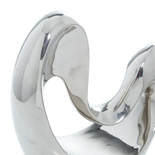 Escultura Decorativa Abstracta en Polystone Plata 10x5x14 pulg miniatura 2