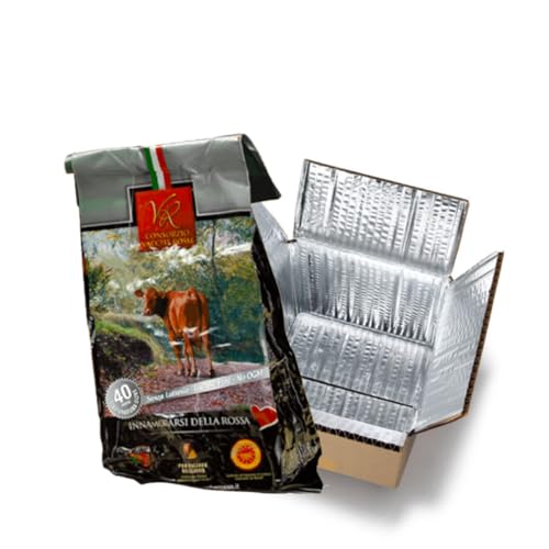Consorzio Vacche Rosse - Parmesano Reggiano DOP Vacas rojas 40 meses - Envase Ecofresco termoaislante con Ice Pack System - 1 kg