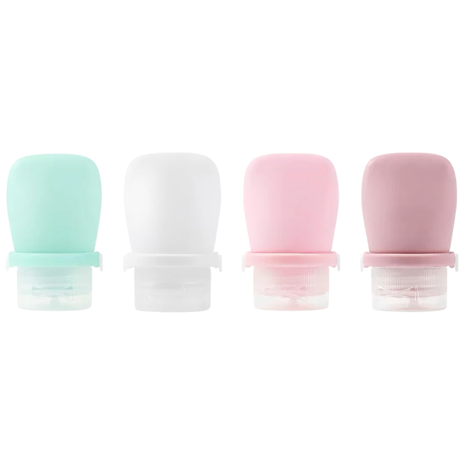 starfa lab 4 Pack 1oz Silicone Travel Bottles Leak Proof Squeeze Bottles For Toiletries Shampoo Conditioner Lotion Salad Dressing Travel Size