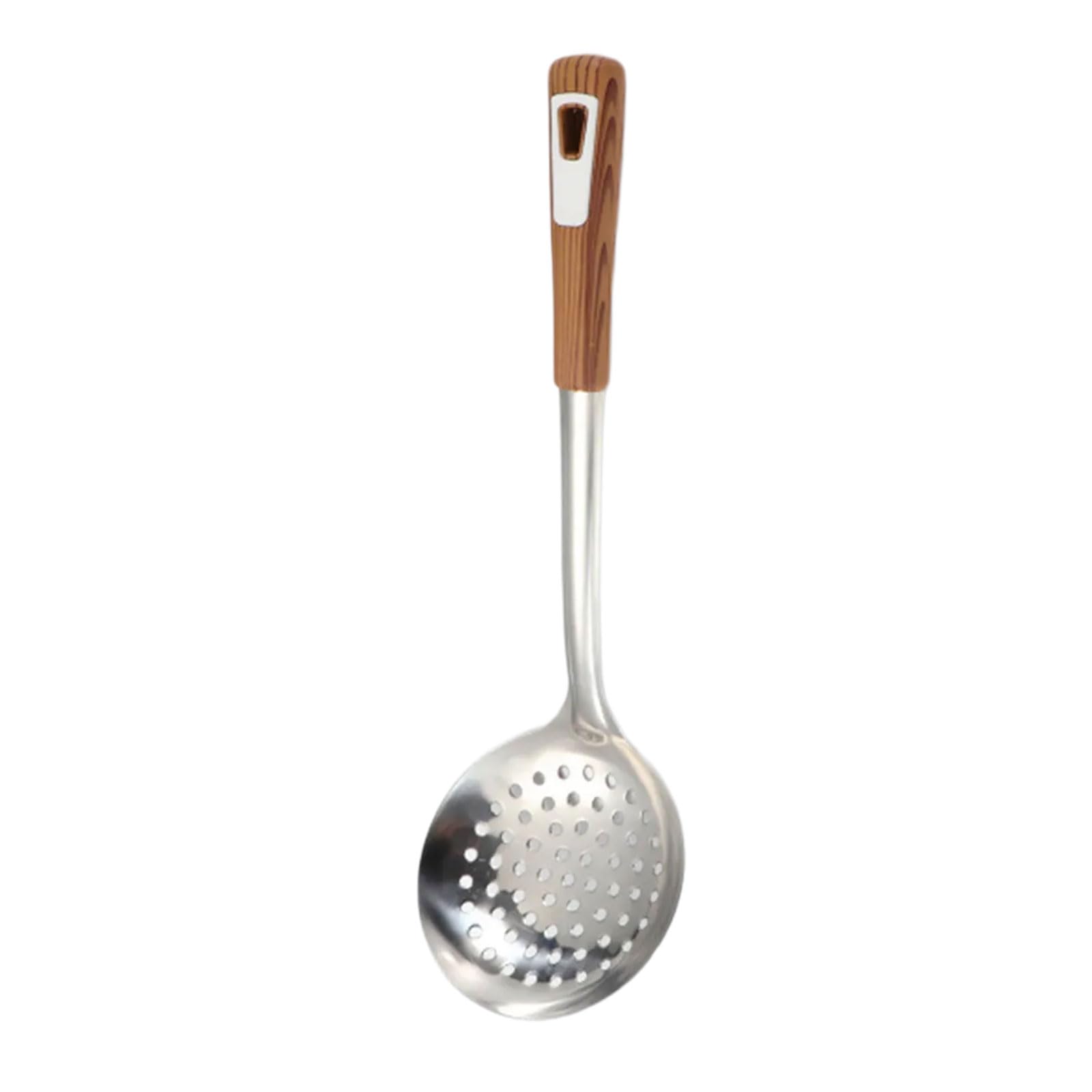 Jazuaiao Stainless Steel Perforated Kitchen Spoon Moleculars Cooking Caviars Colander Filter Kitchen HotPot Colander Cooking Thickened Strainer