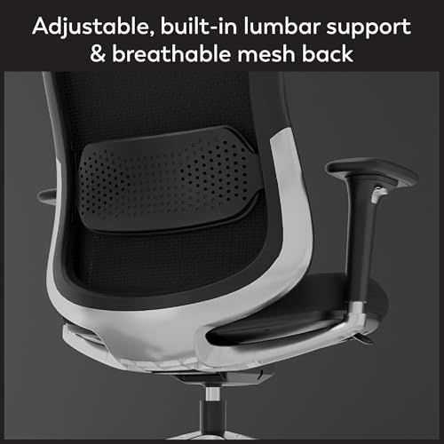 Image of WorkPro Uomo Ergonomic Mesh /Fabric Mid-Back Office Chair, Black /Chrome, BIFMA Compliant