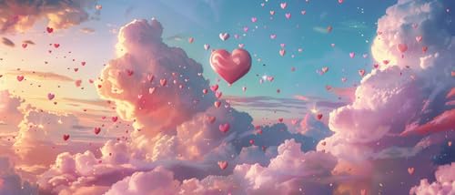 Peinture Diamant Amour pour Décoration Chambre Murale Nuages 50x100 - 4