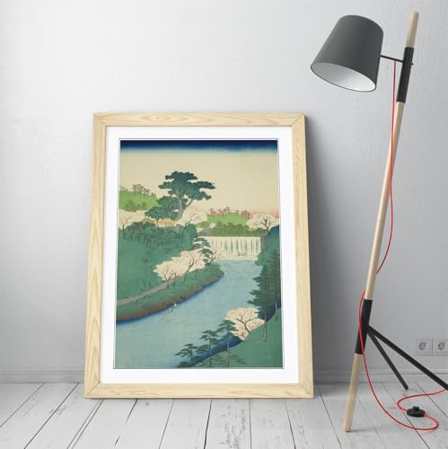 Impression murale Otonashi Hiroshige A1 avec son cadre en chêne clair par Canvas Monkey