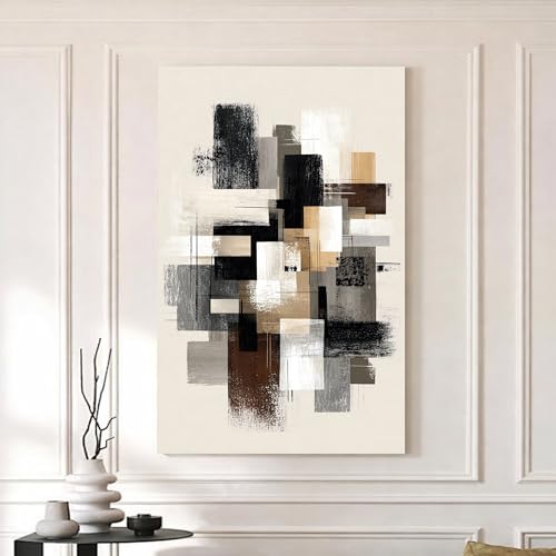 Image of Modern Abstract Stretched Canvas Painting For Living Room | Multicolor Structural Stretched Canvas Wall Art For Livingroom Home Decor, Bedroom, Hallway's, Office, Hotel - 56x86 cm