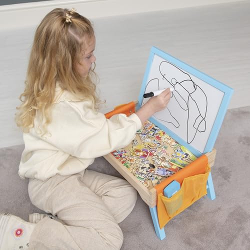 Bluey 102D Creation Station, 2-in-1 Magnetic Whiteboard & Lap Tray for Kids 3+, Colouring Sheets & Foldable Legs - Image 2