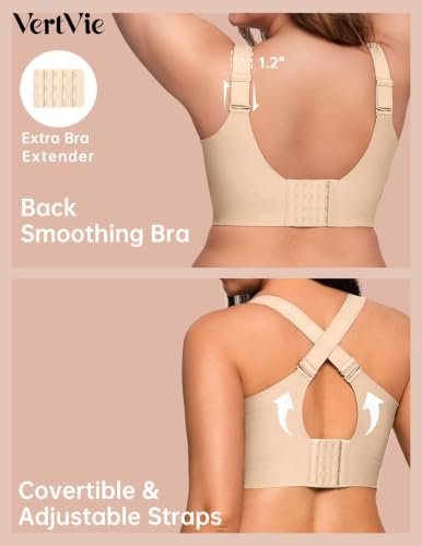 Image of Vertvie Jelly Bras for Women No Underwire Minimizer Support | Plus Size Older Lift, Full Coverage & Smoothing Back, Push Up, Separation & Supportive, Soft Comfy Seamless Wireless Bralette