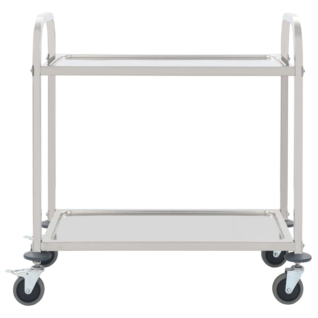 Generico Carrello da Cucina a 2 Livelli 95x45x83,5 cm in Acciaio Inox,Carrelli e Isole,Carrelli da cucina-50913