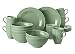 Produktbild Seltmann Weiden Beat Color Glaze Frühstücksservice 18-teilig  Henkelbecher, Müslischalen und Frühstücksteller für 6 Personen  Porzellangeschirr mit Rillenrelief, Spülmaschinenfest  Salbeigrün