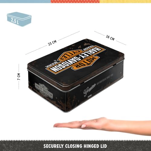 Nostalgic Art Retro Flat Storage Tin with Lid Harley Davidson 2.5L