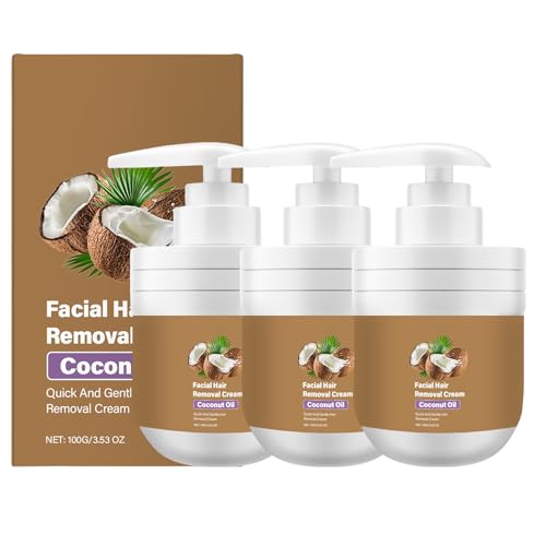 Crème dépilatoire visage pour femmes peaux sensibles formule douce lot de 3 tubes de 100g