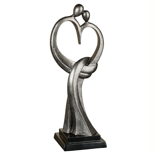 Escultura Everlasting Love Plateada de Resina 20 Pulgadas